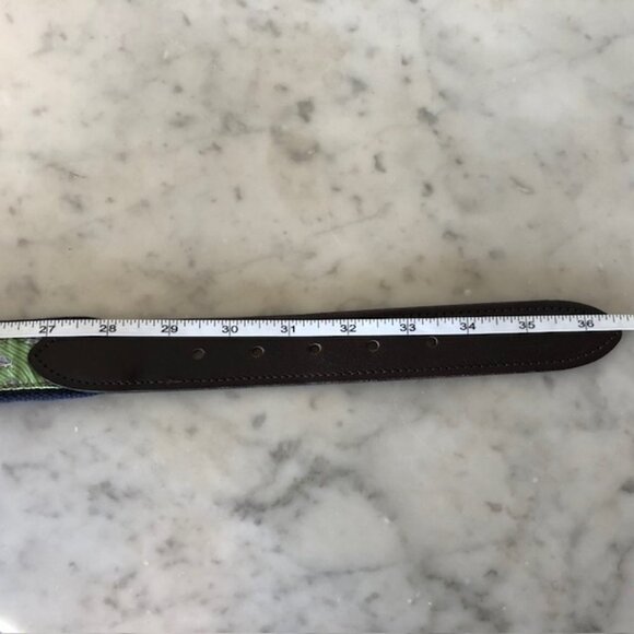 VINEYARD VINES  Marlin Print Canvas Club Leather Trim Belt 32 - Picture 15 of 15